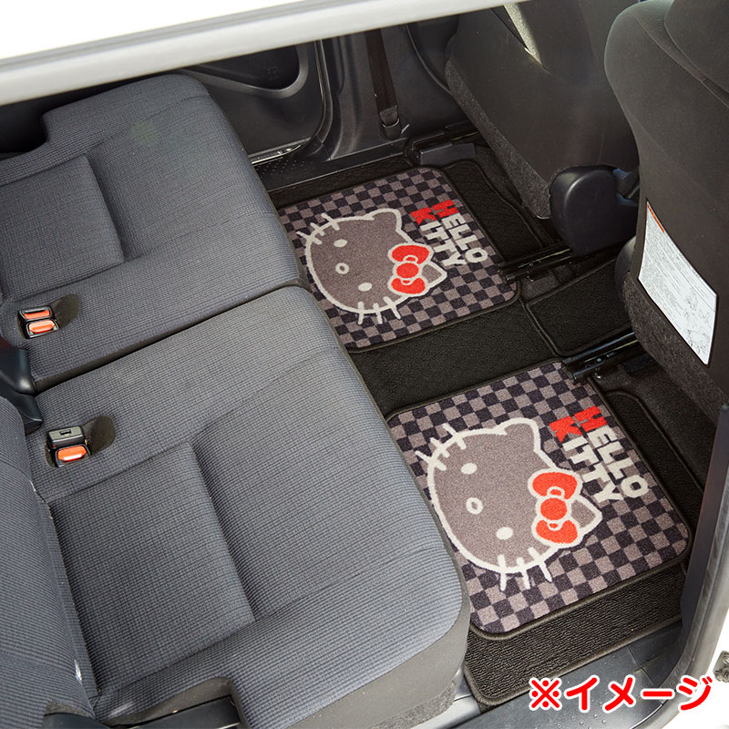 限定特価 アウトレット ハローキティ カーマット2枚組 フロント用 カー用品 汎用車用フロアマット リボ ン柄 泥落とし 屋外 ガーデニ ング  metrocentreom.com