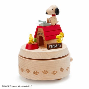スヌーピー 木製オルゴール(犬小屋)