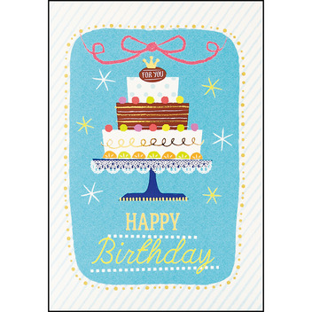 グリーティングカード 誕生日祝い　ライト＆メロディー　ケーキ