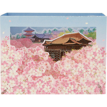 グリーティングカード 春　桜と清水寺