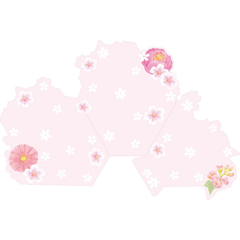 グリーティングカード 寄せ書き　ピンク系花束（小）