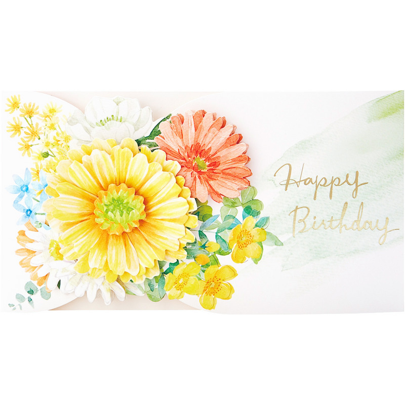 グリーティングカード 誕生日祝い 半立体の花 カラフル サンリオグリーティングカードオンラインショップ 公式通販サイト