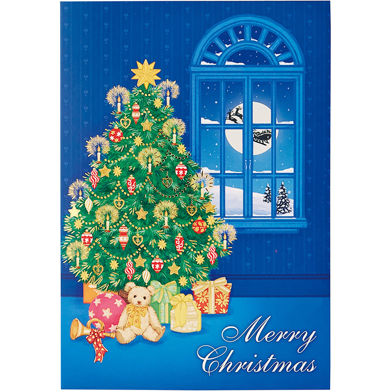 グリーティングカード クリスマス ライト メロディー 窓の前にクリスマスツリー サンリオグリーティングカードオンラインショップ 公式通販サイト