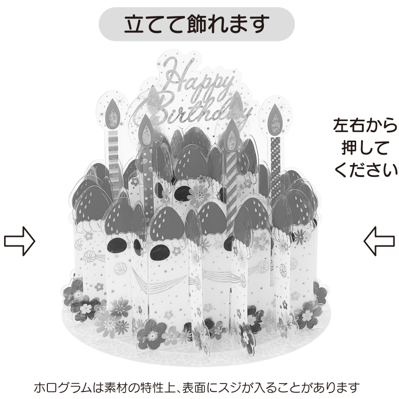 グリーティングカード 誕生日祝い　透明ケーキ