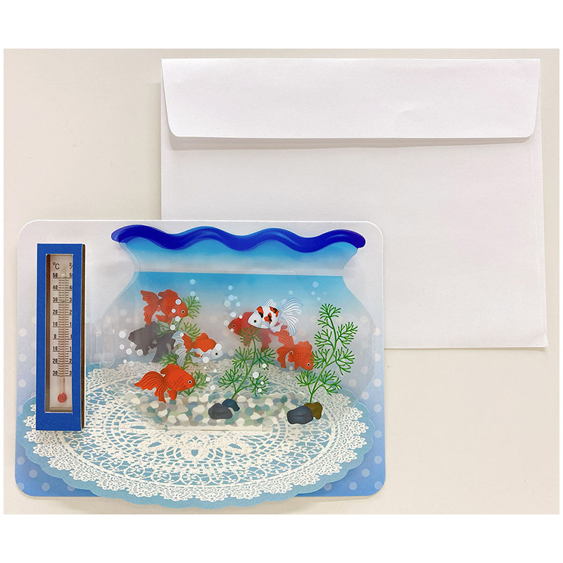  サマー　温度計付き金魚鉢