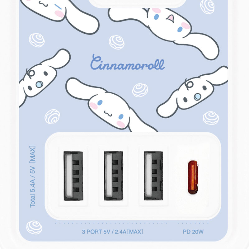 シナモロール USB/USB Type-Cポート付きテーブルタップ