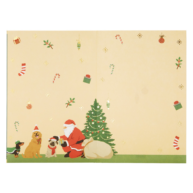 グリーティングカード クリスマス　犬いっぱい