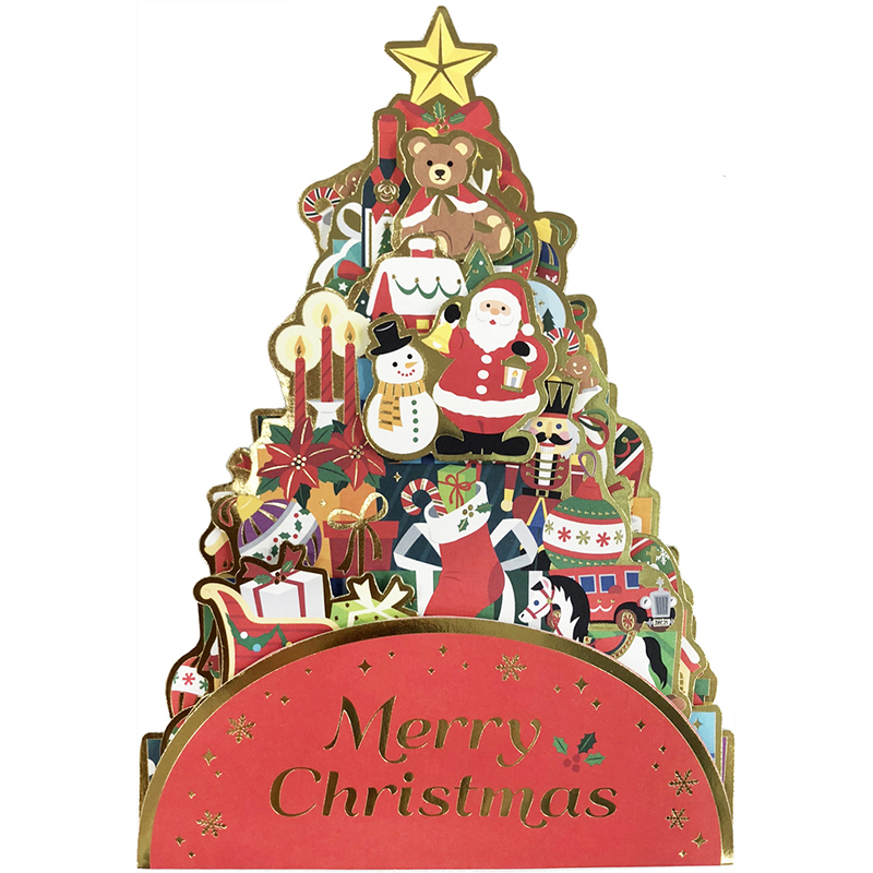グリーティングカード クリスマス　おもちゃのツリー