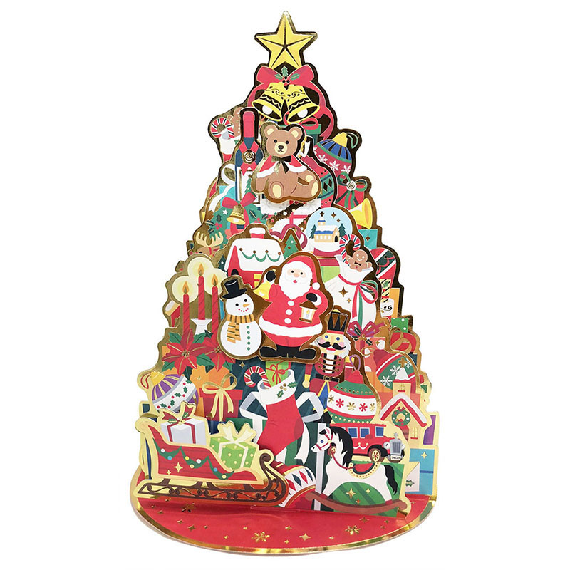グリーティングカード クリスマス　おもちゃのツリー