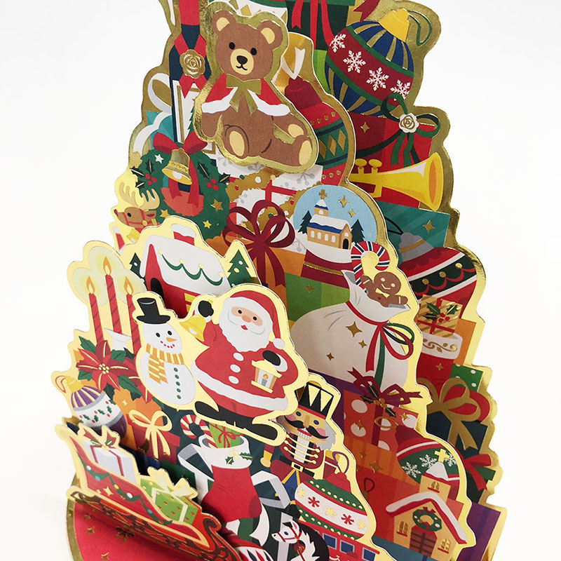 グリーティングカード クリスマス　おもちゃのツリー