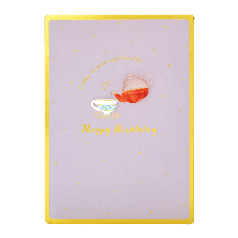 グリーティングカード 誕生日祝い　紅茶