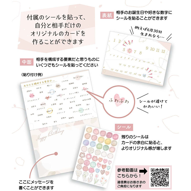 グリーティングカード カスタム　誕生日祝い　並ぶ数字