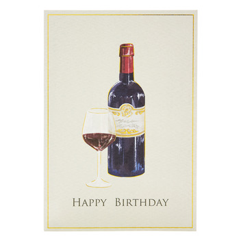 グリーティングカード 誕生日祝い　ワイン