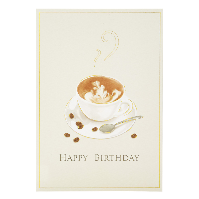 グリーティングカード 誕生日祝い　コーヒー