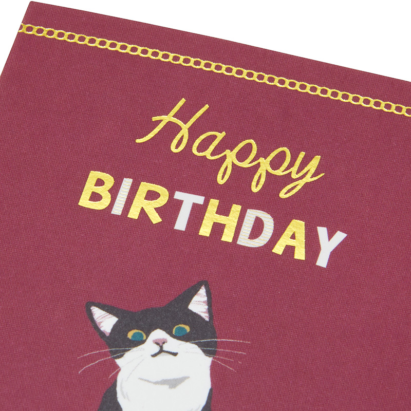 グリーティングカード 誕生日祝い ミニカード 黒白ネコ｜サンリオグリーティングカードオンラインショップ - 公式通販サイト