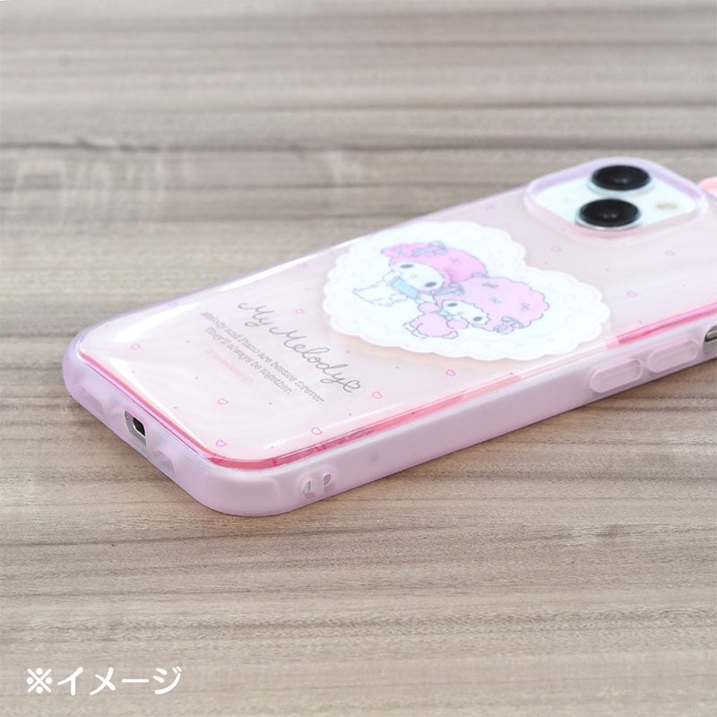 マイメロディ イーフィット フレームクリア iPhone 15/14/13ケース