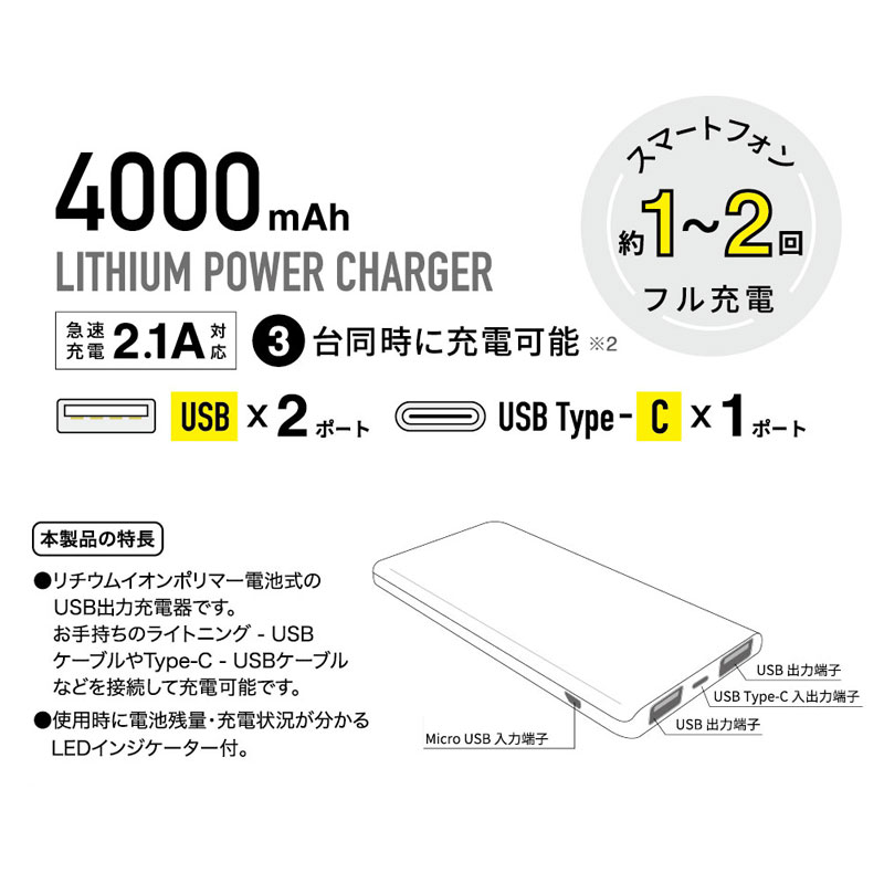 タキシードサム USB出力リチウムイオンポリマー充電器