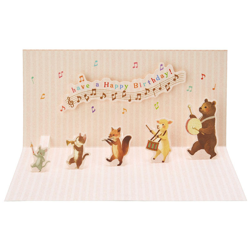 グリーティングカード 誕生日祝い　楽隊行進