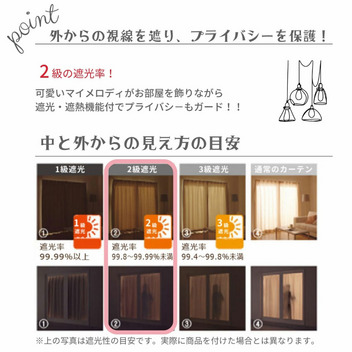 マイメロディ&マイスウィートピアノ 2級遮光・遮熱カーテン2枚組100&times;135cm
