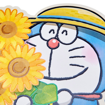 グリーティングカード サマー　ドラえもんヒマワリ
