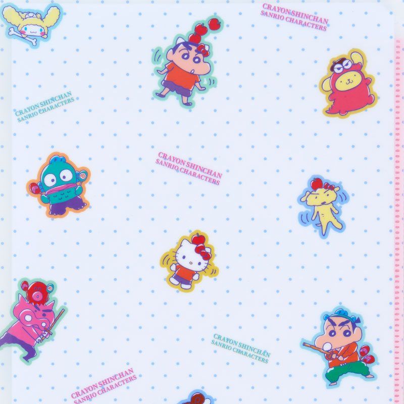 サンリオキャラクターズ クレヨンしんちゃん ファスナー付きクリアファイル6ポケット（ポップ）