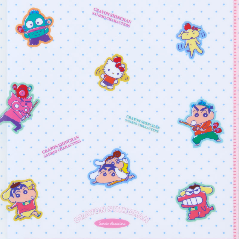 サンリオキャラクターズ クレヨンしんちゃん ファスナー付きクリアファイル6ポケット（ポップ）