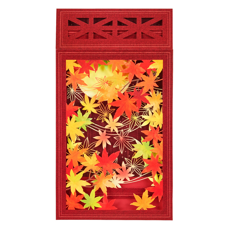 グリーティングカード 秋　箱形紅葉
