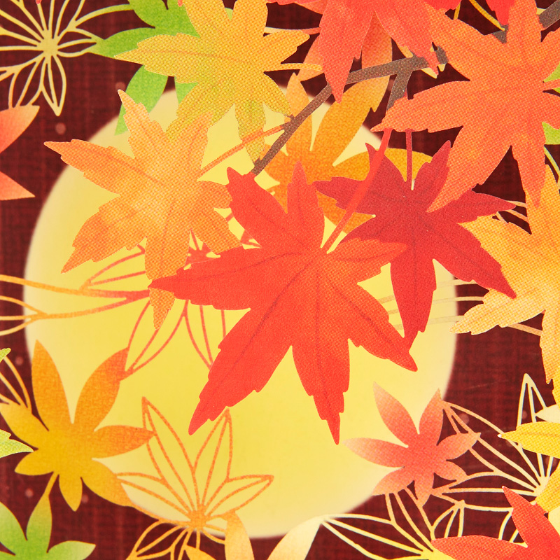 グリーティングカード 秋　箱形紅葉