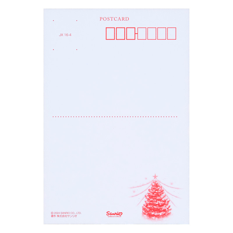 グリーティングカード クリスマス　ポストカード　ツリーとマーケット