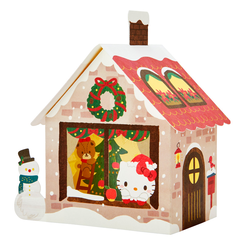 グリーティングカード クリスマス　ハローキティ家