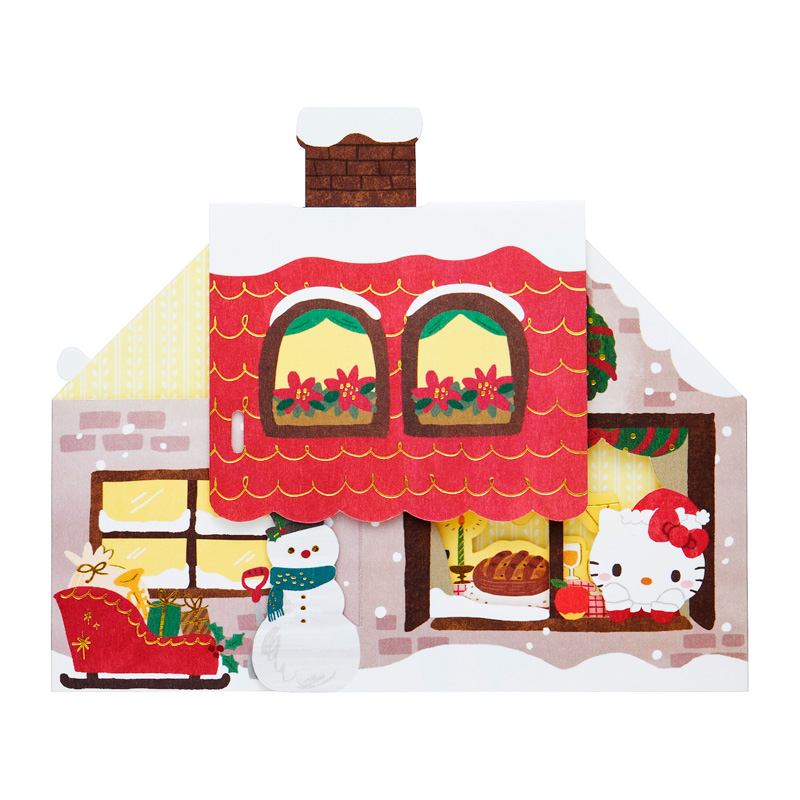 グリーティングカード クリスマス　ハローキティ家