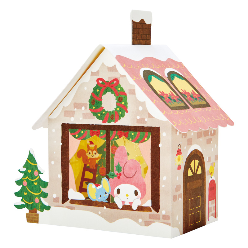 グリーティングカード クリスマス マイメロディ家