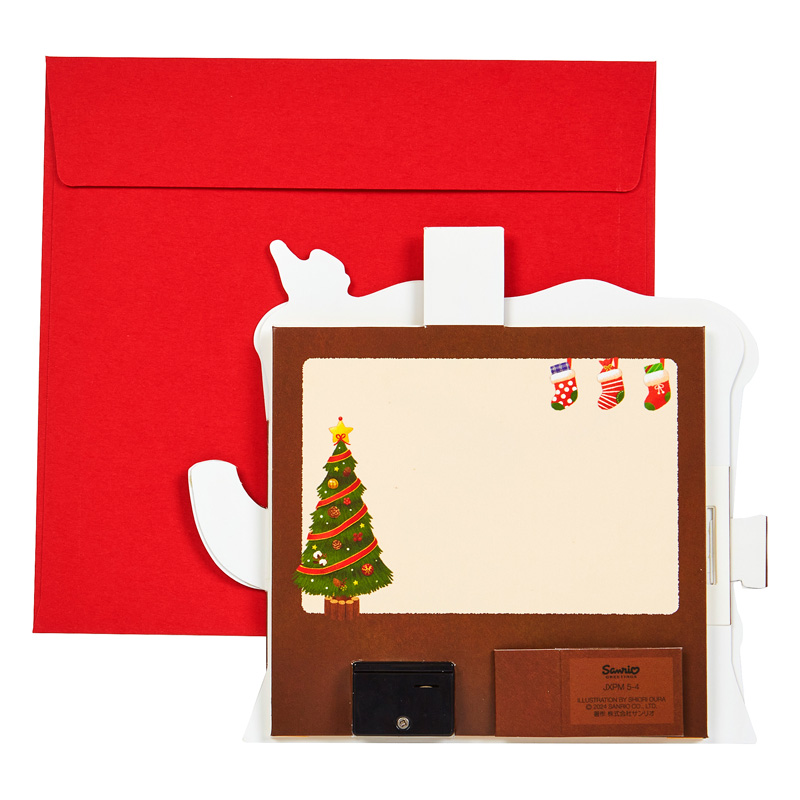 グリーティングカード クリスマス　ライト＆メロディー　切り株の家