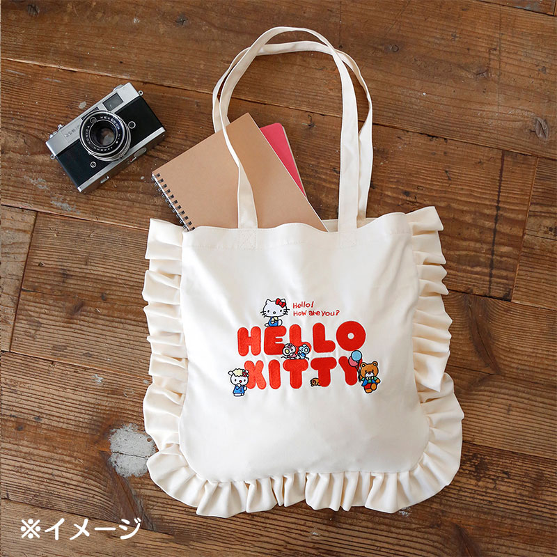 ハローキティ フリルトートバッグ