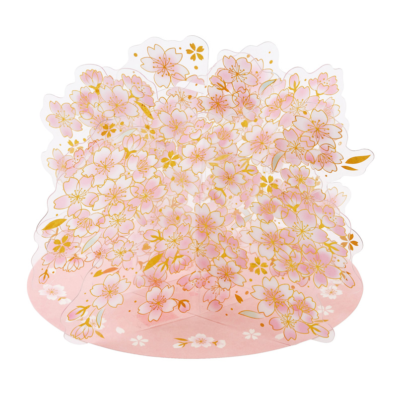 グリーティングカード 春　透明素材桜