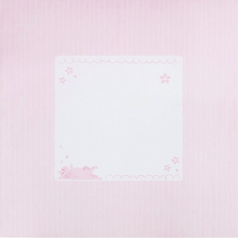 グリーティングカード 春　桜の木にネコ
