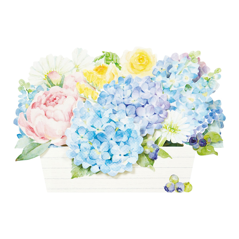グリーティングカード 初夏　季節の花かご