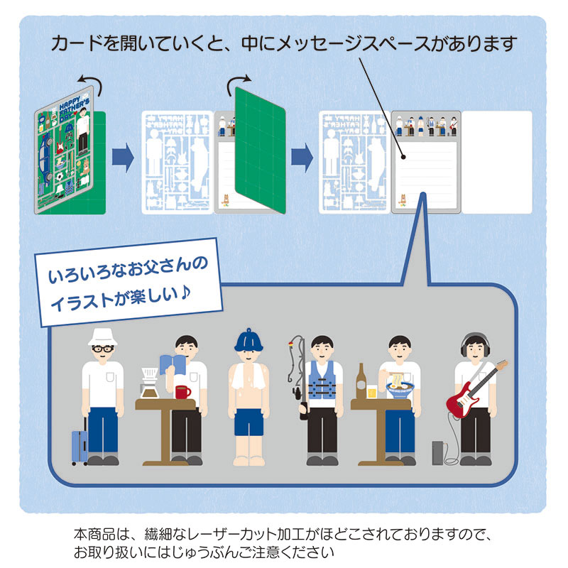 グリーティングカード 父の日　プラモデル風