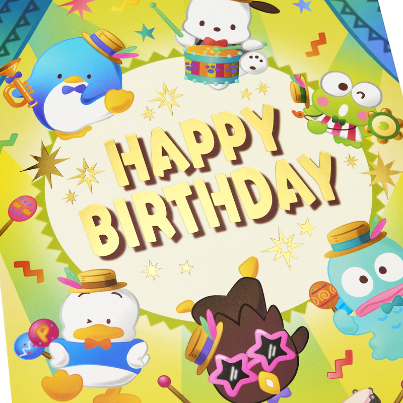 グリーティングカード 誕生日祝い　ライト＆メロディー　はぴだんぶいサンバでお祝い