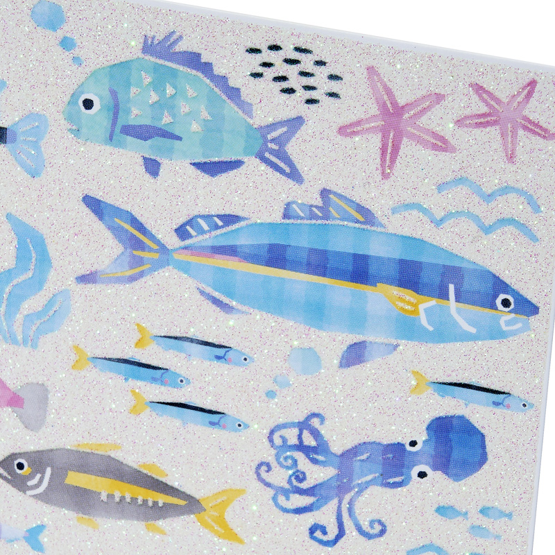 グリーティングカード サマー　ポストカード　魚いっぱい