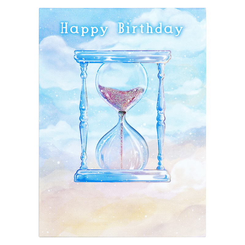 グリーティングカード 誕生日祝い　ミニカード　砂時計
