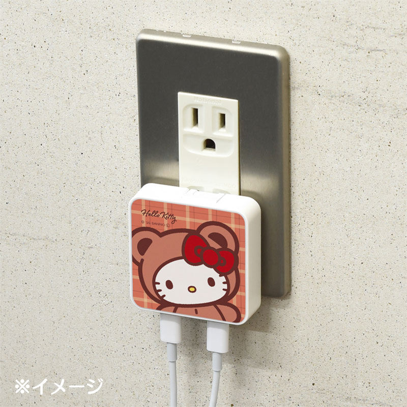 ハローキティ USB Type-C 出力 ACアダプタ（クマ）