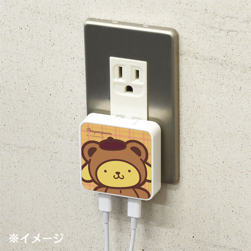 ポムポムプリン USB Type-C 出力 ACアダプタ（クマ）