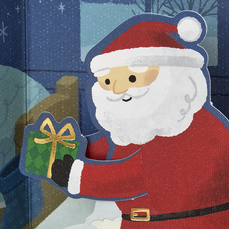 グリーティングカード クリスマス　サンタからプレゼント