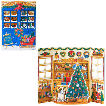 グリーティングカード クリスマス　青い扉のクリスマスショップ