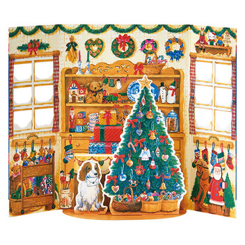 グリーティングカード クリスマス　青い扉のクリスマスショップ