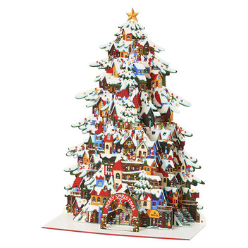 グリーティングカード クリスマス　街並みのツリー