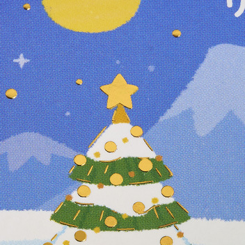 グリーティングカード クリスマス　ミニカード　温泉にサンタ