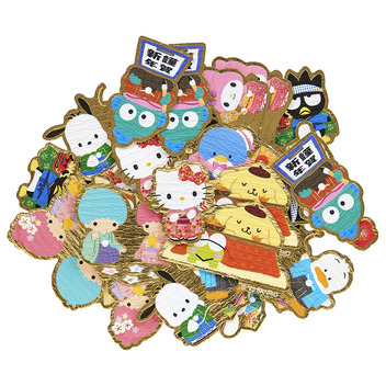 グリーティングカード 年賀　サンリオキャラクターズ フレークシール正月