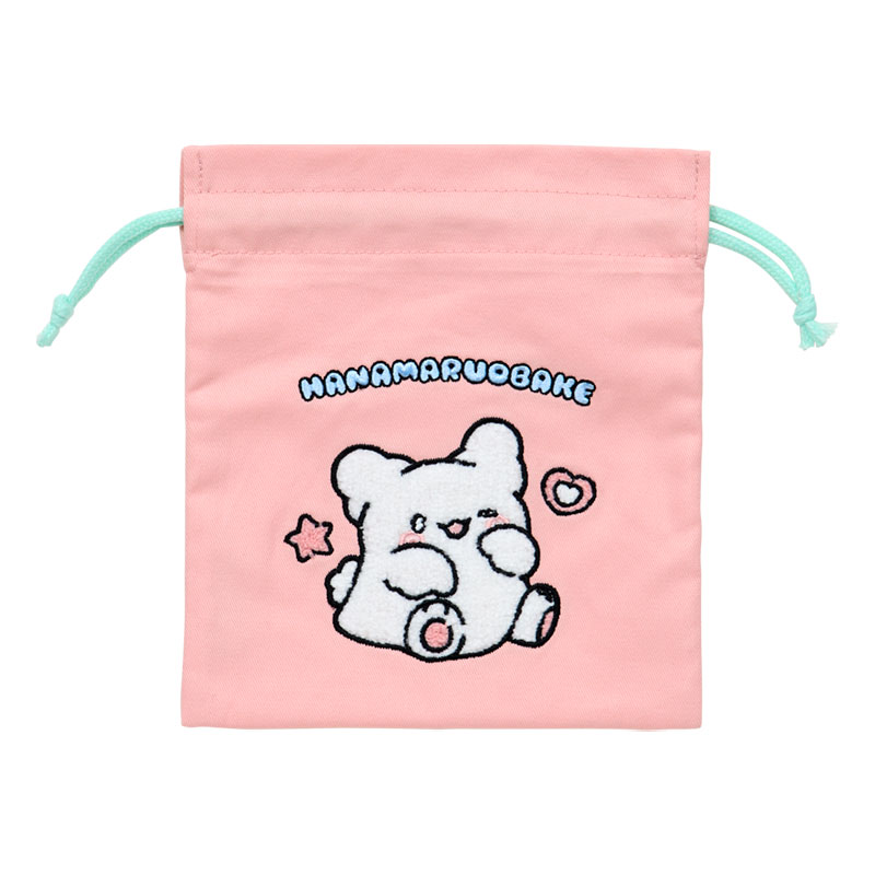 はなまるおばけ サガラ刺繍巾着（パステルスイーツポップ）